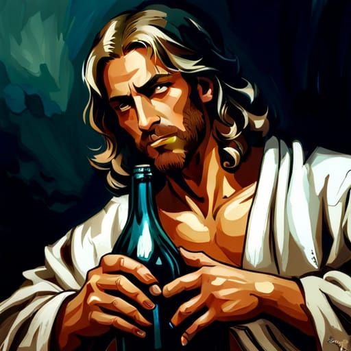 Jesus Christ Portrait in Rococo Style