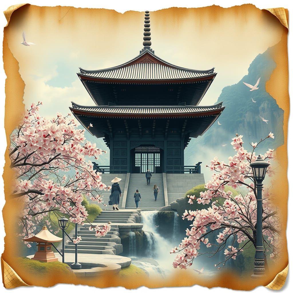 Ethereal Fantasy World on Ancient Parchment