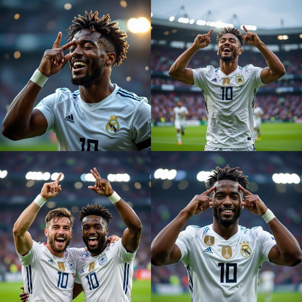 Soccer Player's Creative Celebration Captured in HDR