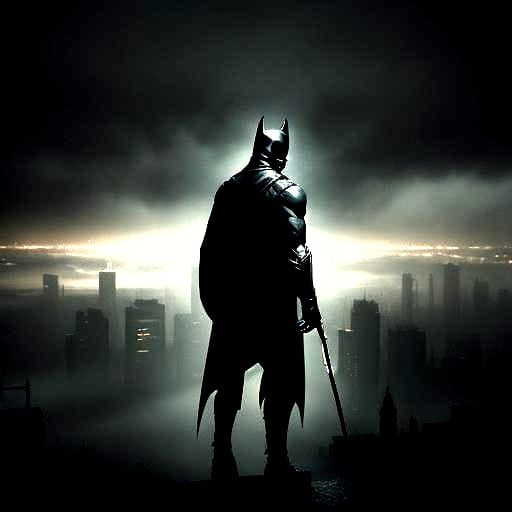 Dramatic Cinematic Film Still of Batman