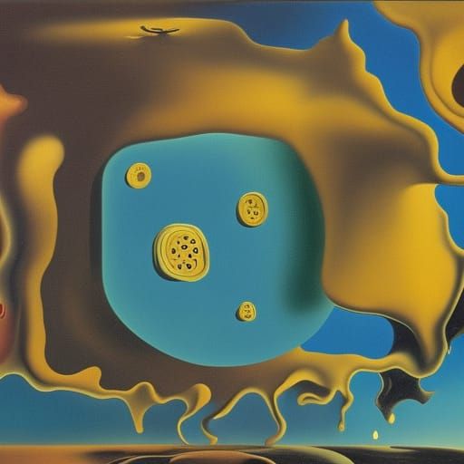 Cheese Blob Monster on Alien Planet, Surrealist Style