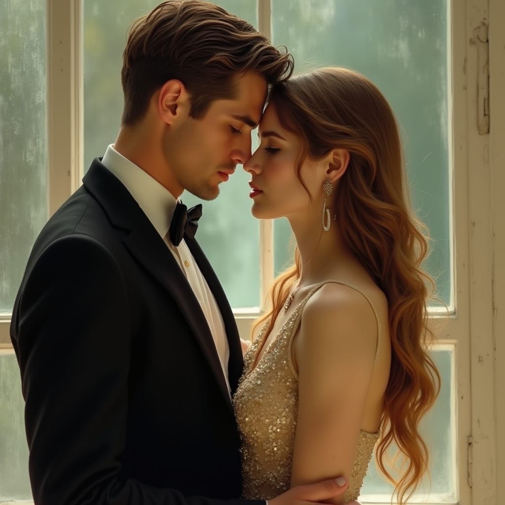 Elegant Couple in Dreamy, Romantic Setting