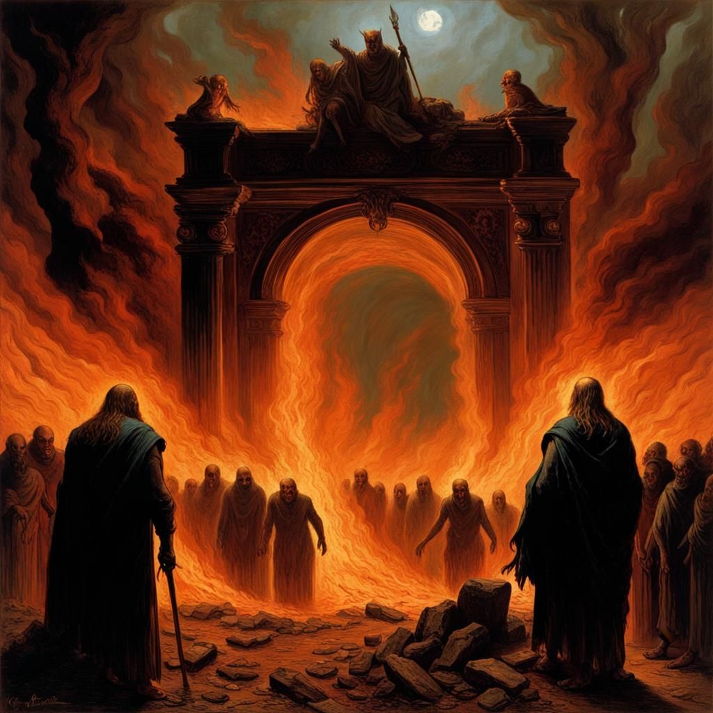 The Damned crossing through the gates of Hell