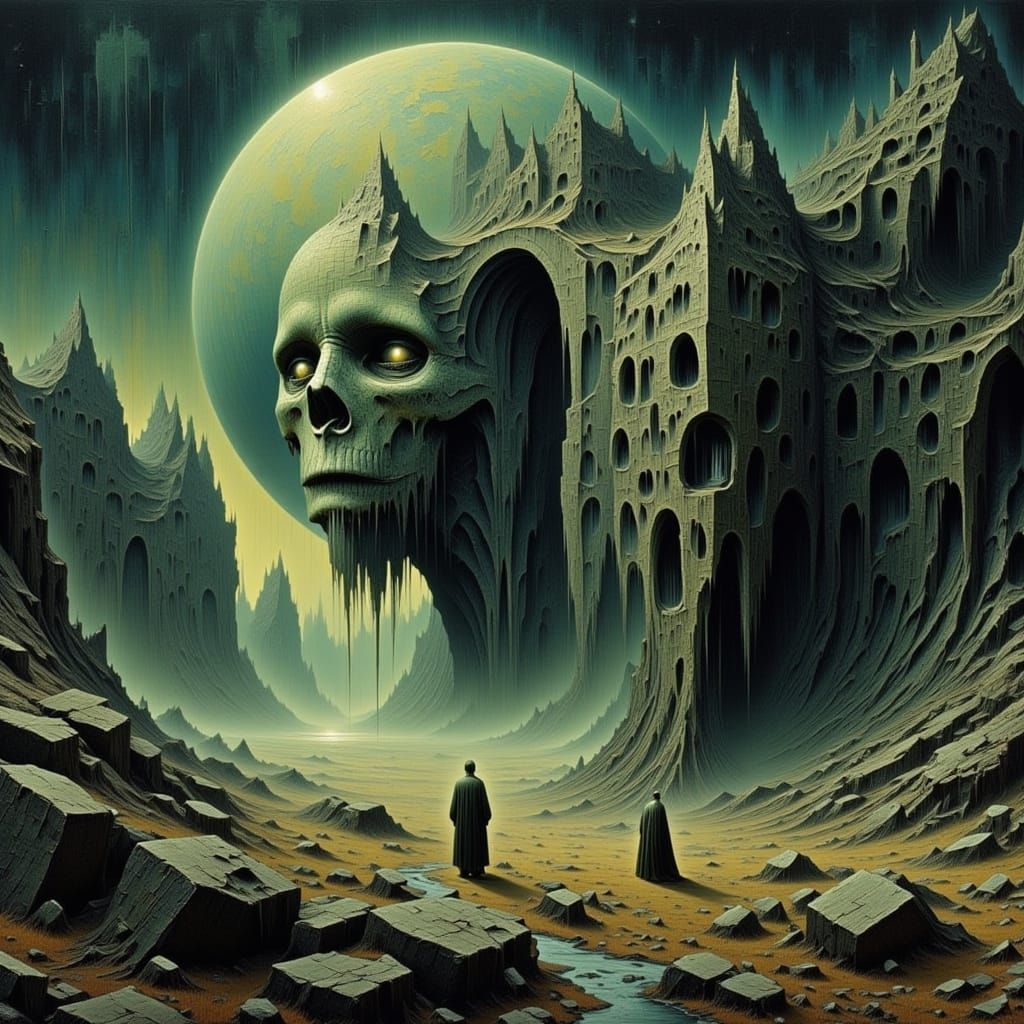 Surreal Future Landscape in Beksinski Style