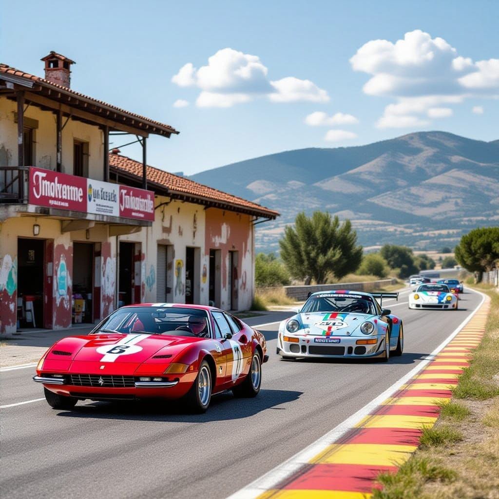 Ferrari Daytona Competizione Races Porsche in Historic Rally