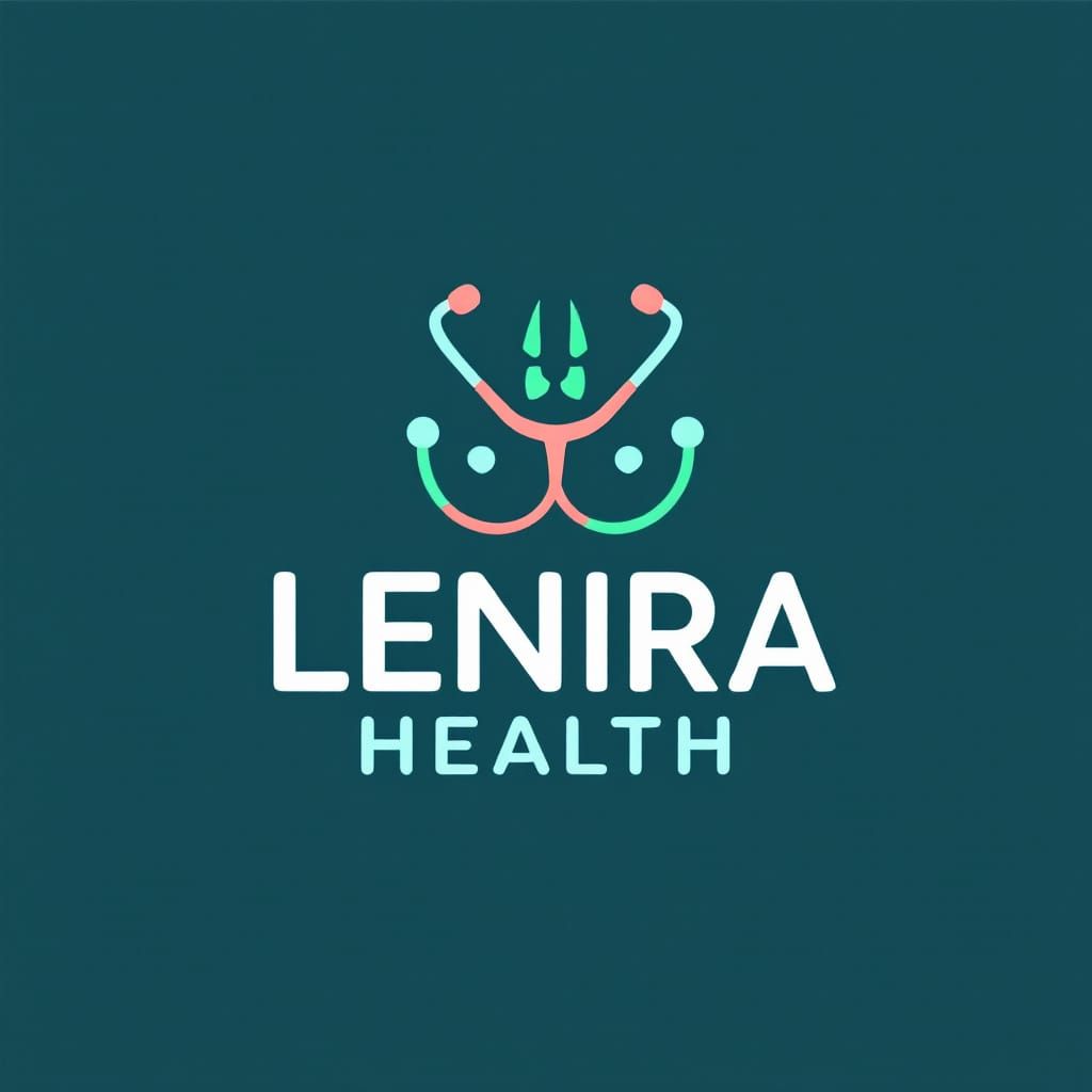 Lenira Health Logo: Teal, Green, and Coral Design
