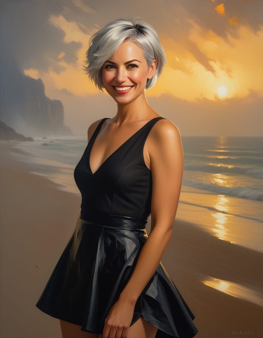 Romantic Realism: Woman with Whimsical Smile
