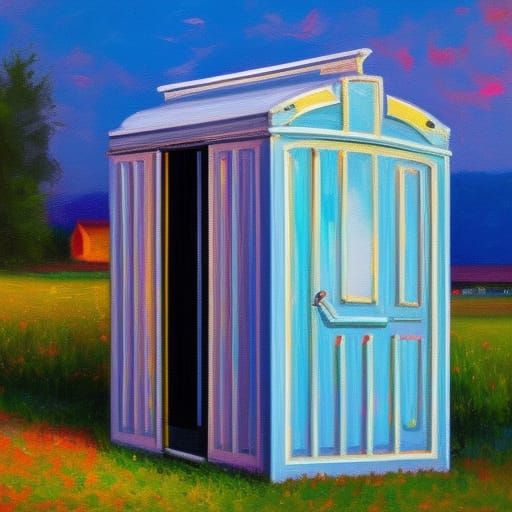 Neo-Impressionist Time Machine in a Colorful Void