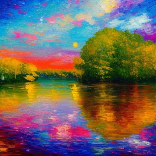 Neo-Impressionist Box Floating in a Void