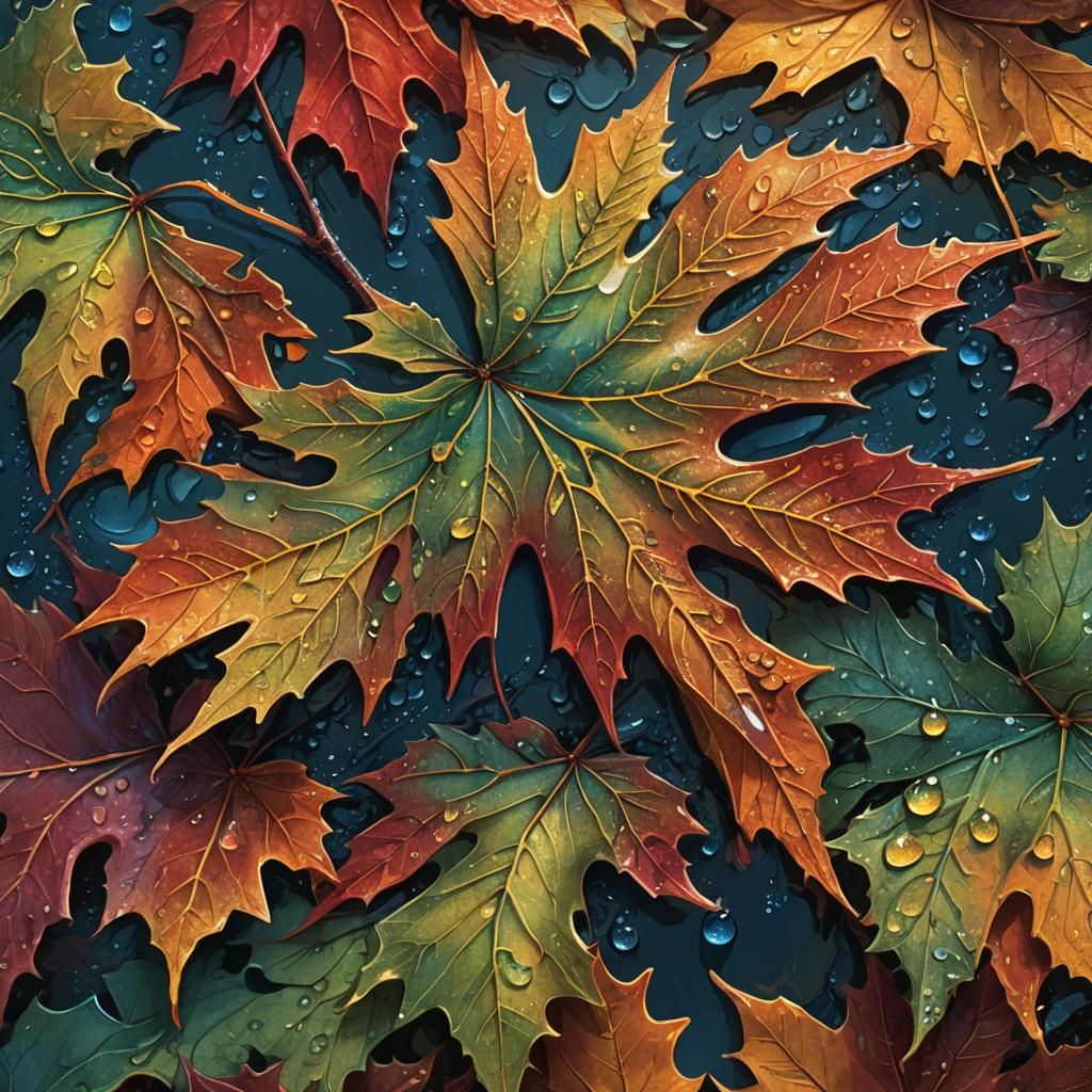 Glistening Autumn Leaf: Fantasy Concept Art