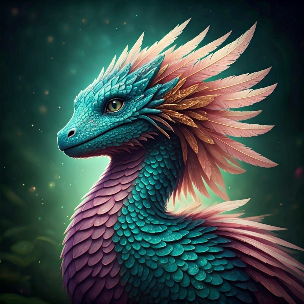 Mystical Creature Fusion in Ethereal Art Style