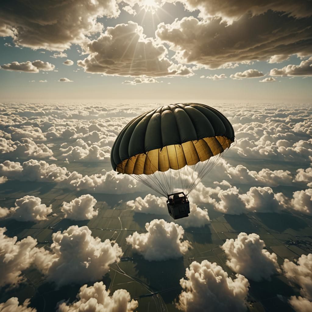 Angry Egg Airborne with US Army Parachute