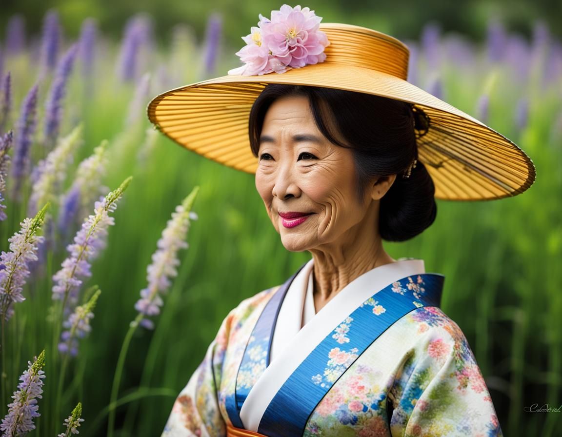 Japanese Woman's 60th Birthday in Impressionist Style