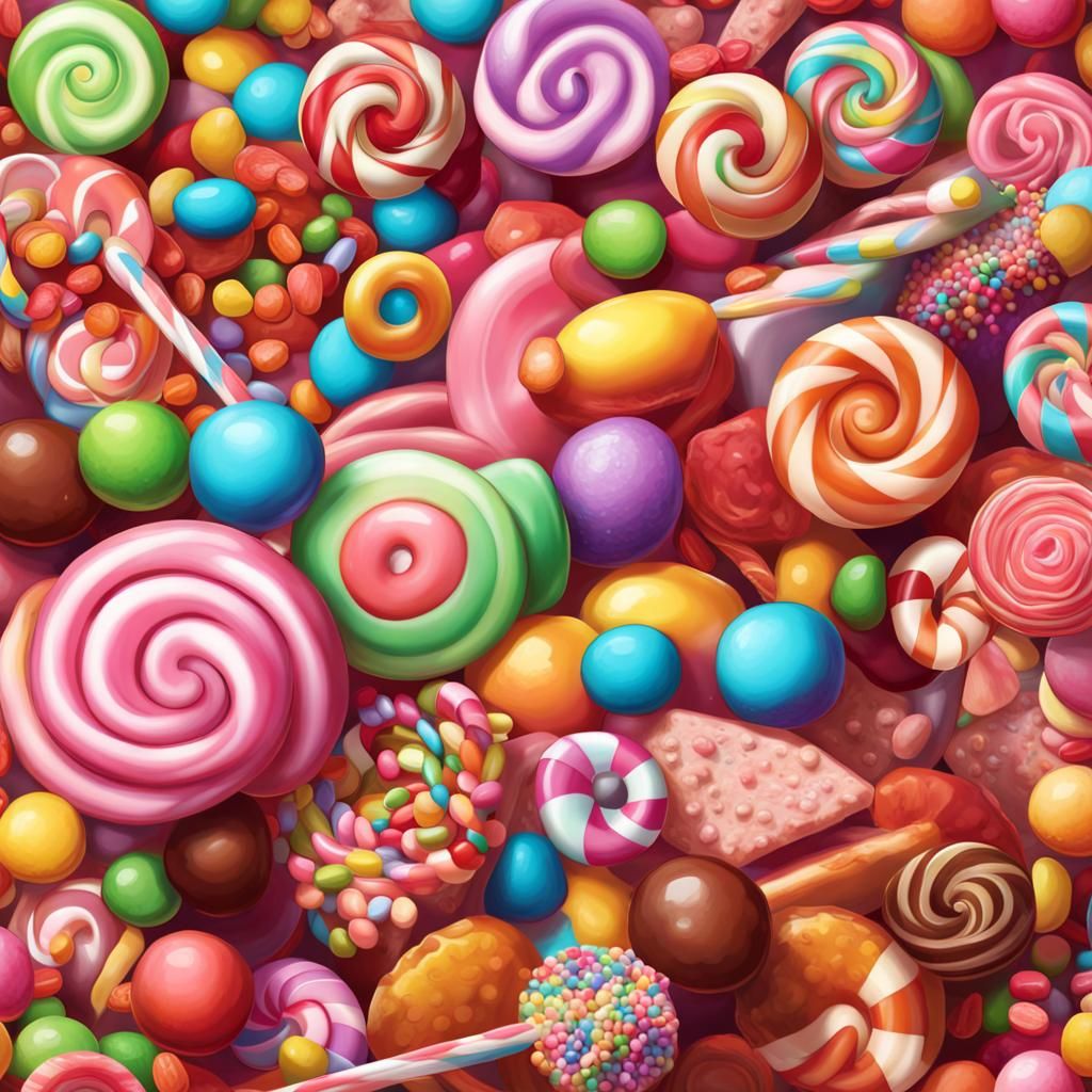 Whimsical Candyland Art in a Cel-Shaded Style