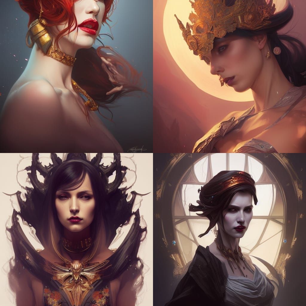 Queen of Death: Hyperdetailed Portrait in Triadic Colors