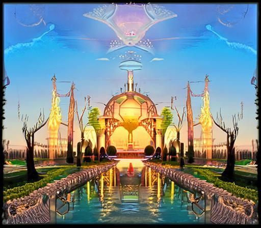 Futuristic Indian Alien Architecture at Sunset