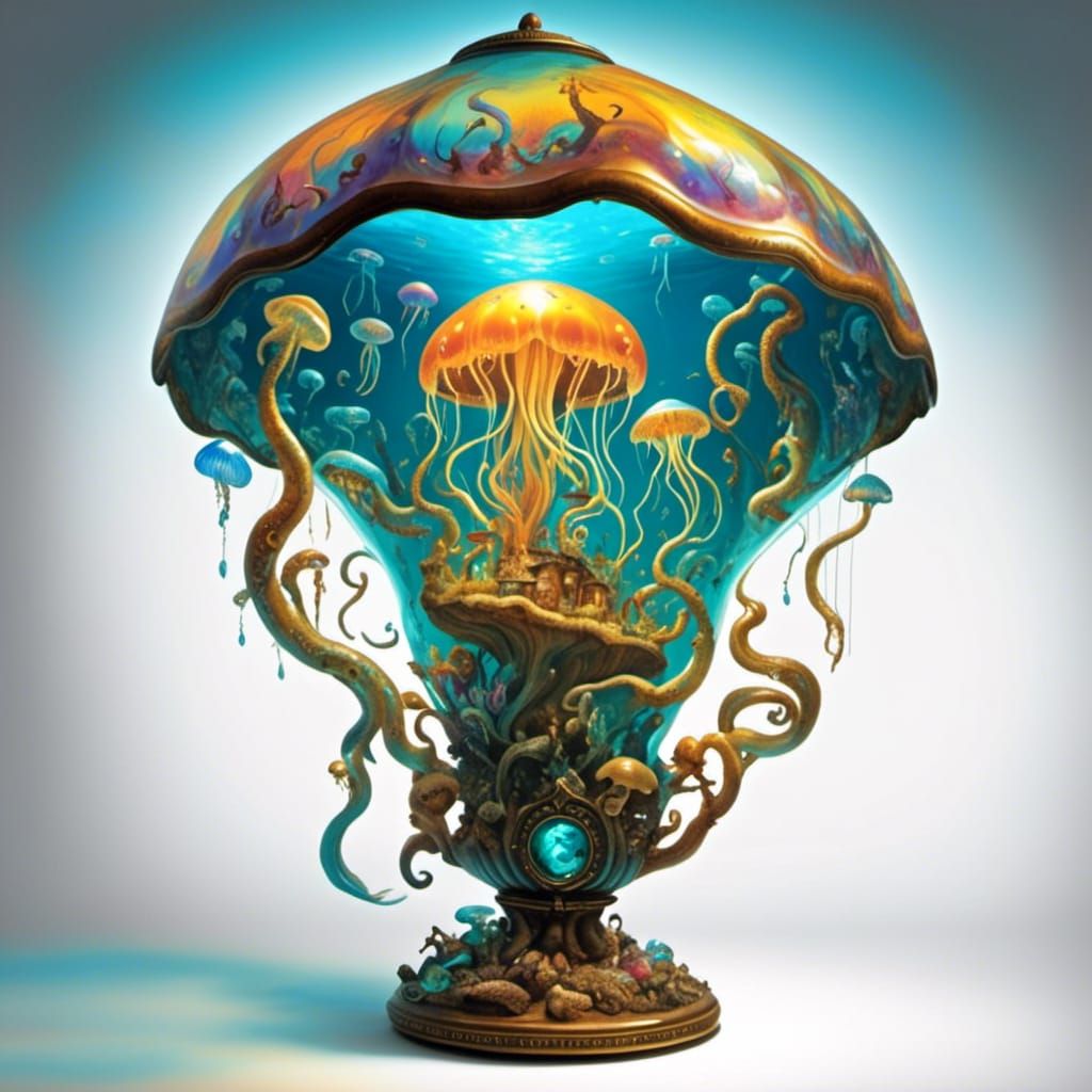Bioluminescent Jellyfish Bloom Lamp