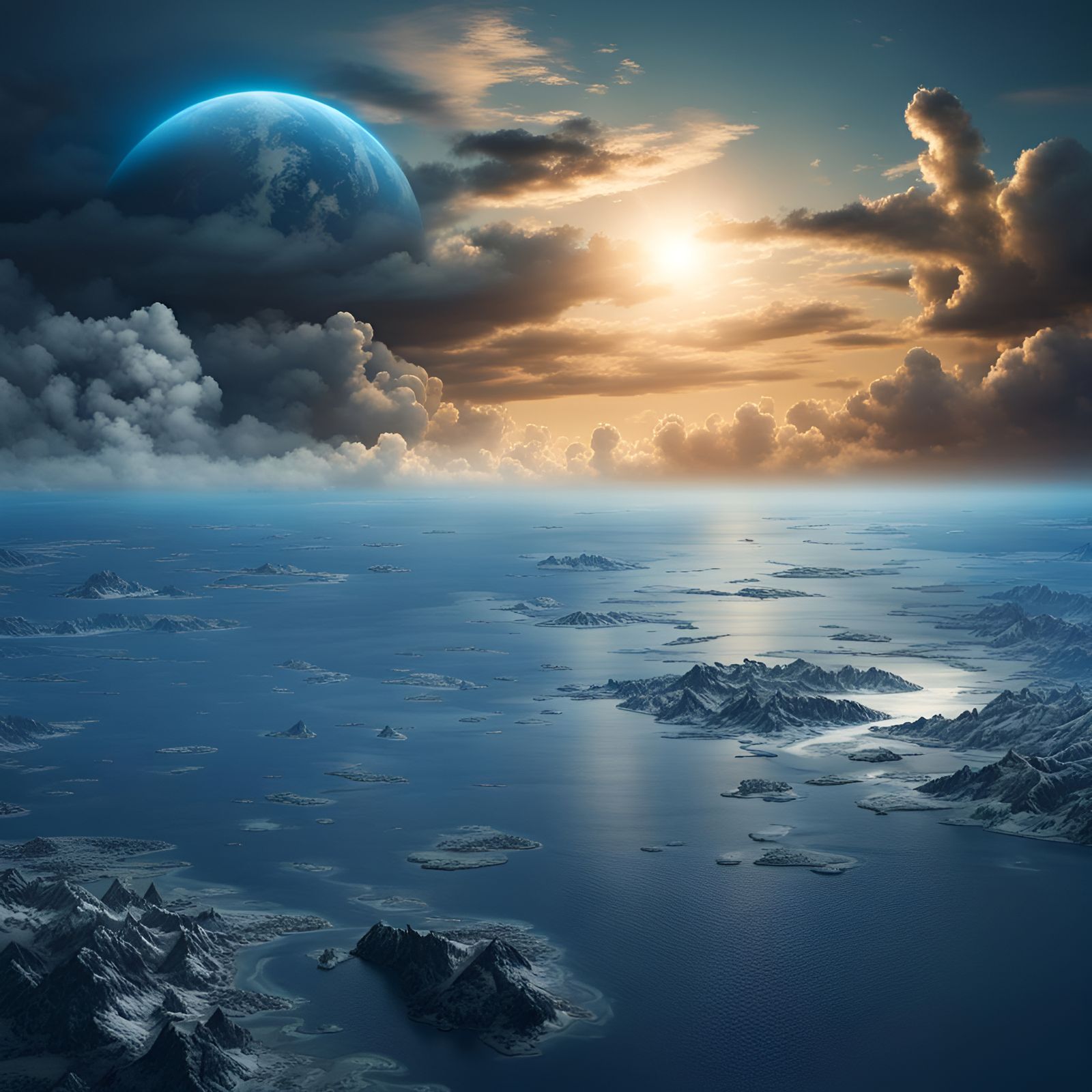 Calm Blue Glow at the End of the World