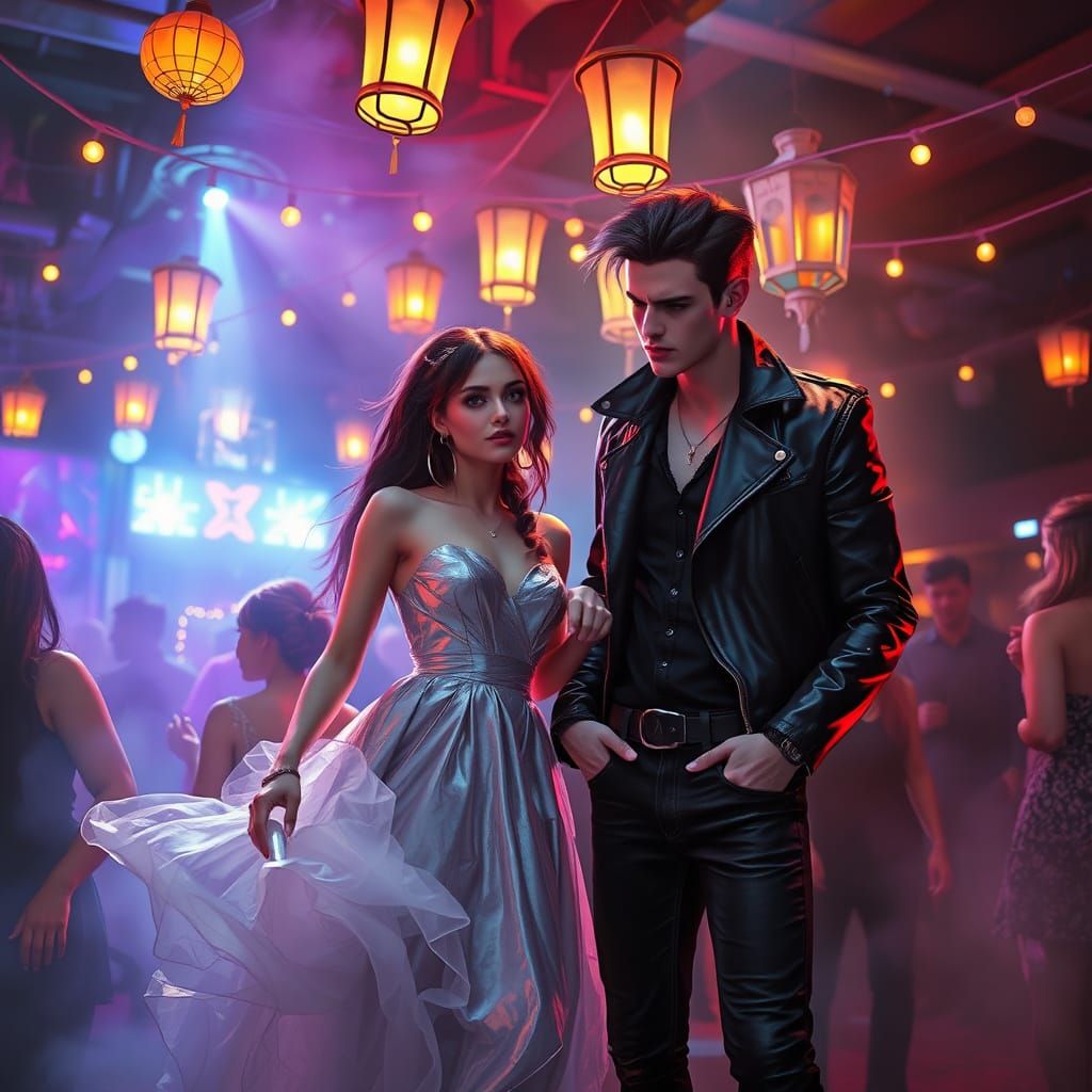 Vampire and Stranger Unite in Enchanted Nightclub Scene