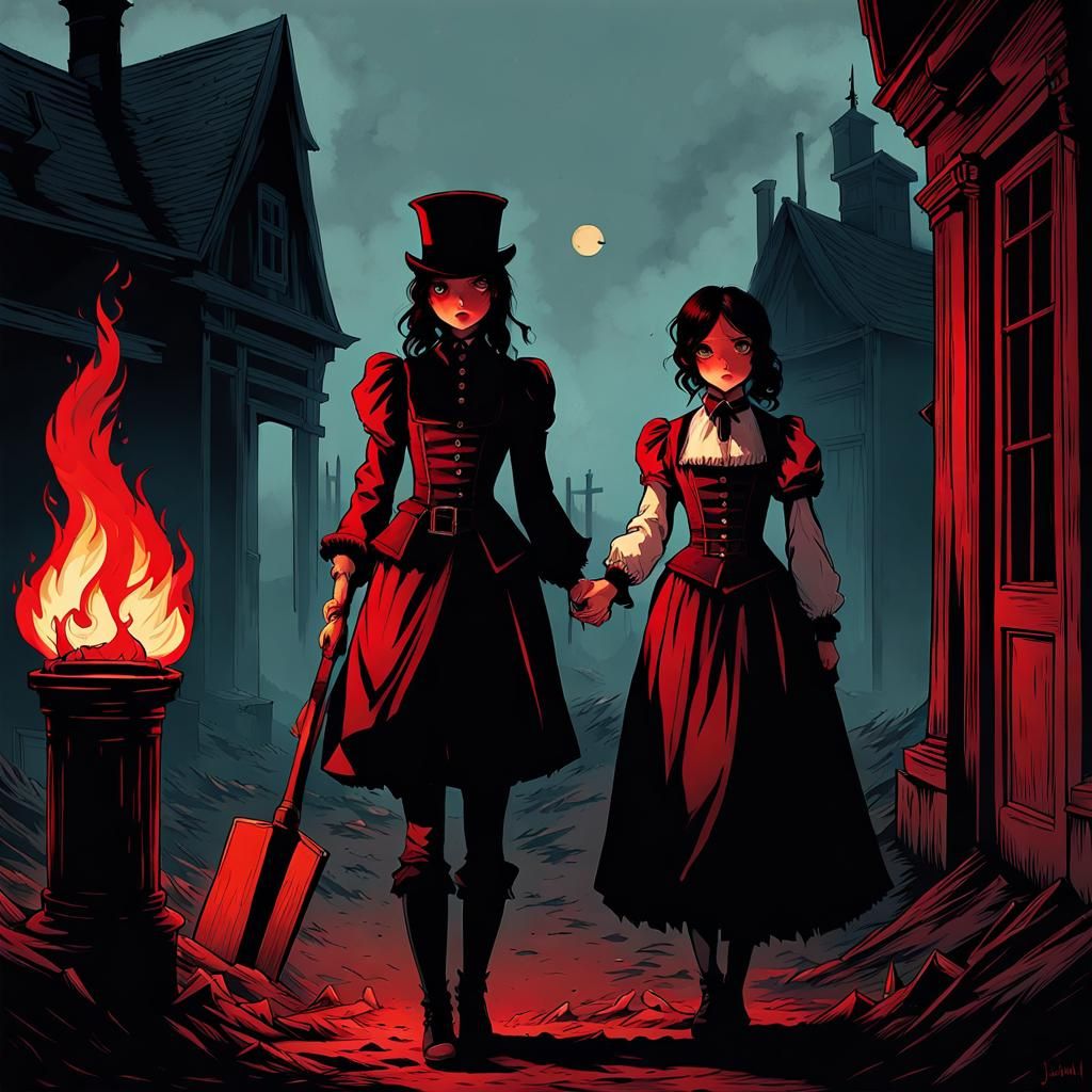 Creepy Gothic Horror: Children in Shadow Play