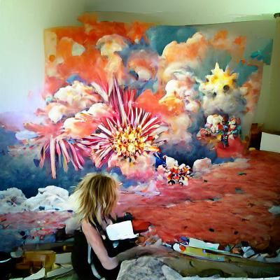 Abstract Dream Explosion as Colorful Painting
