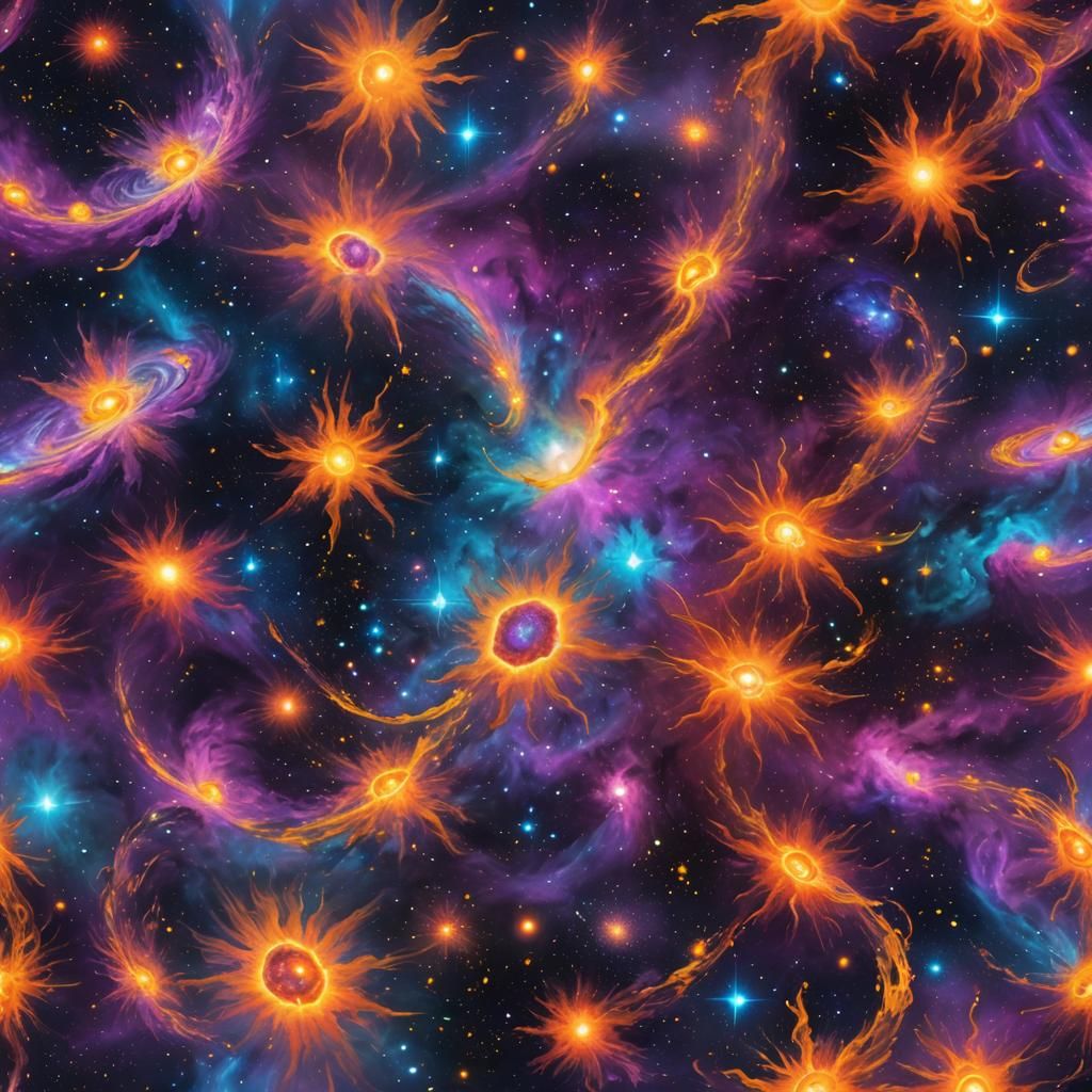 Cosmic Dreamscape: Holographic Galaxies in Surreal Art