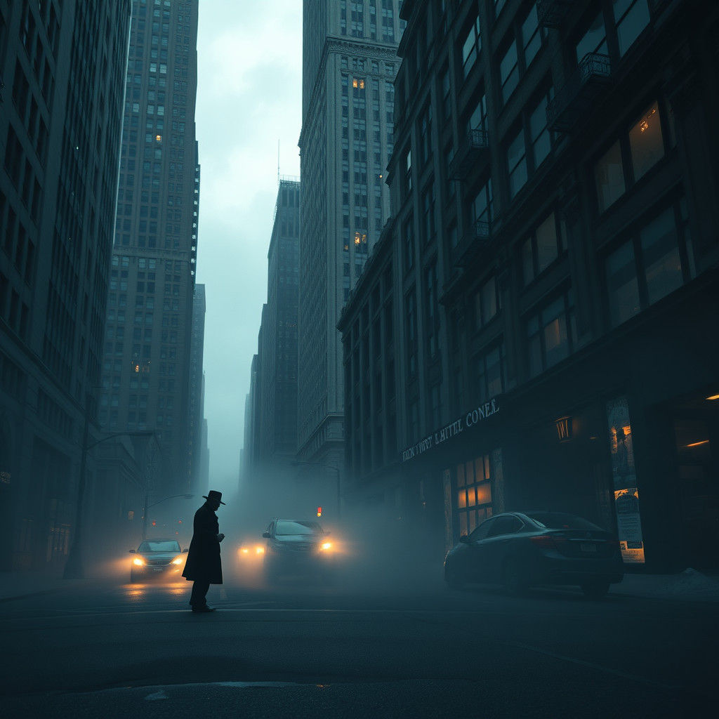 Noir Cityscape: A Hyperrealistic Rendering
