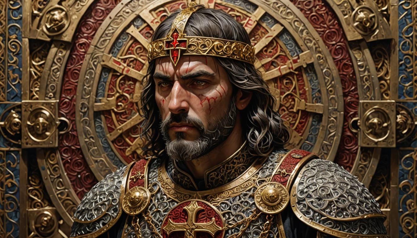 King Fulk of Jerusalem in Regal Armor