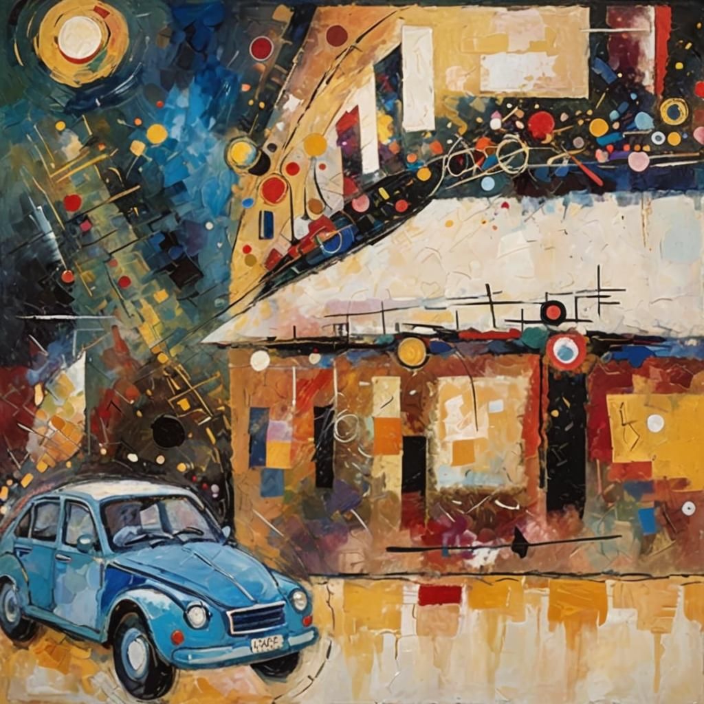 Vibrant Abstract Expressionism with Swirling Shapes