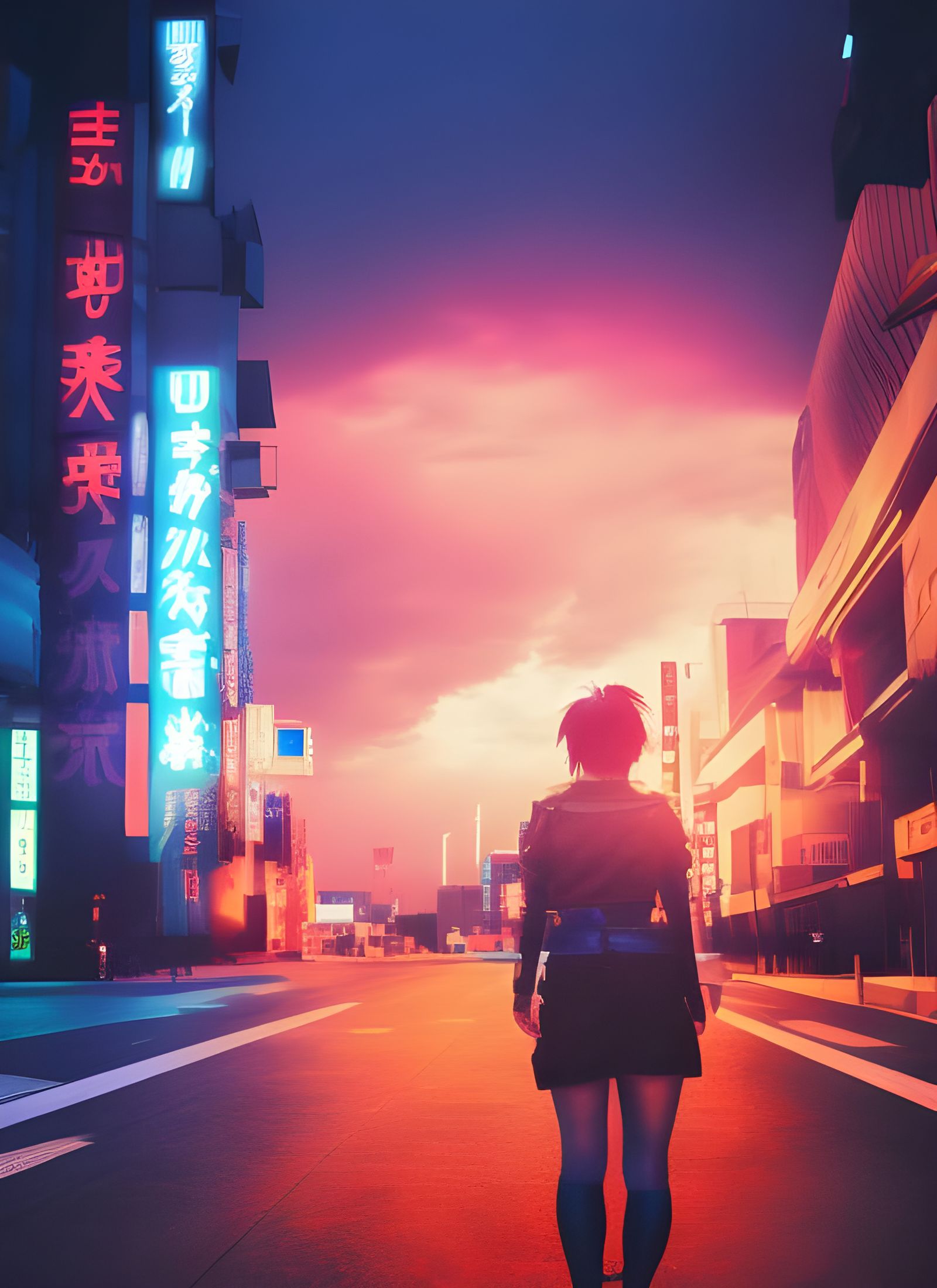 Asuka Kazama in Cyberpunk Tokyo Night