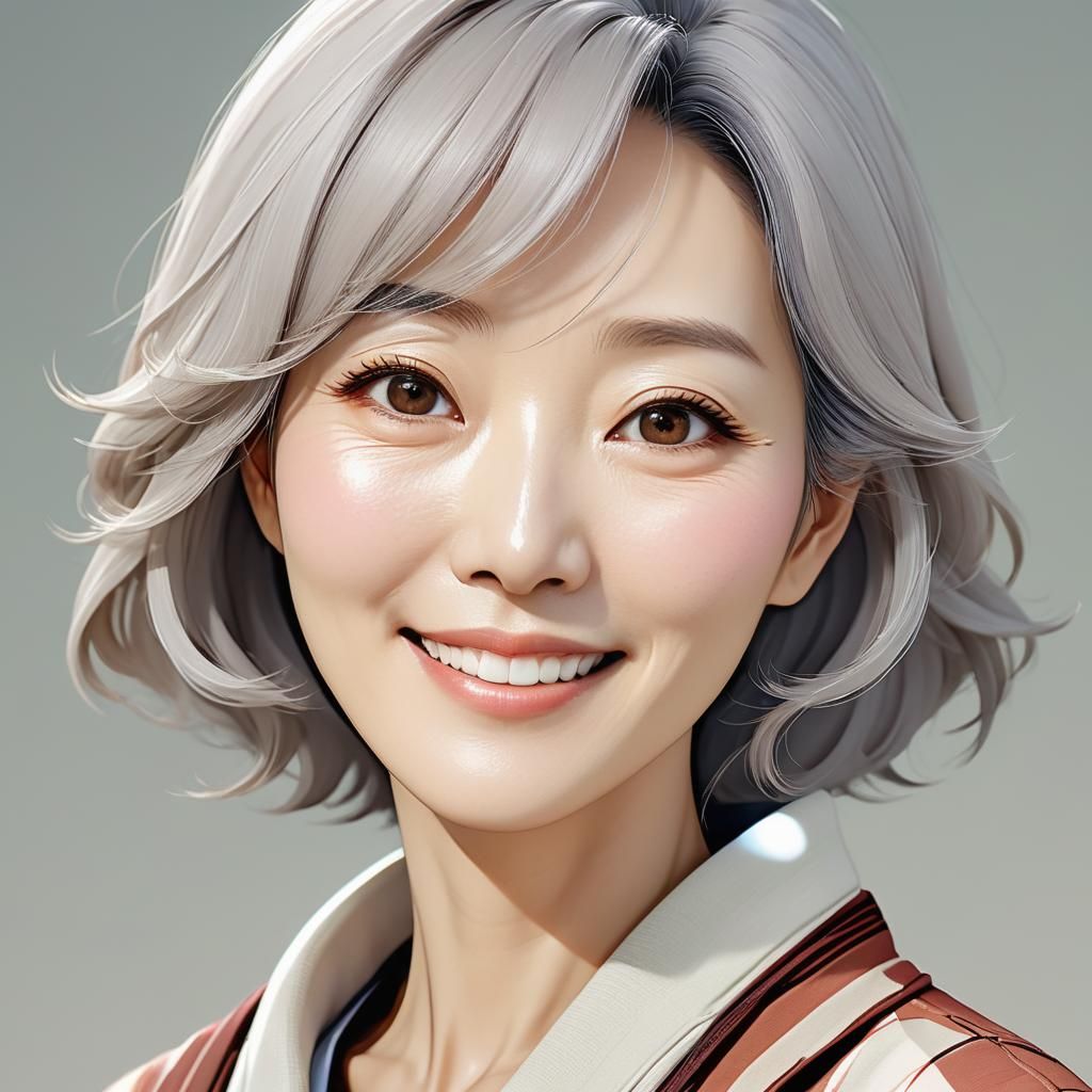 Korean Actress Portrait in Anime Style