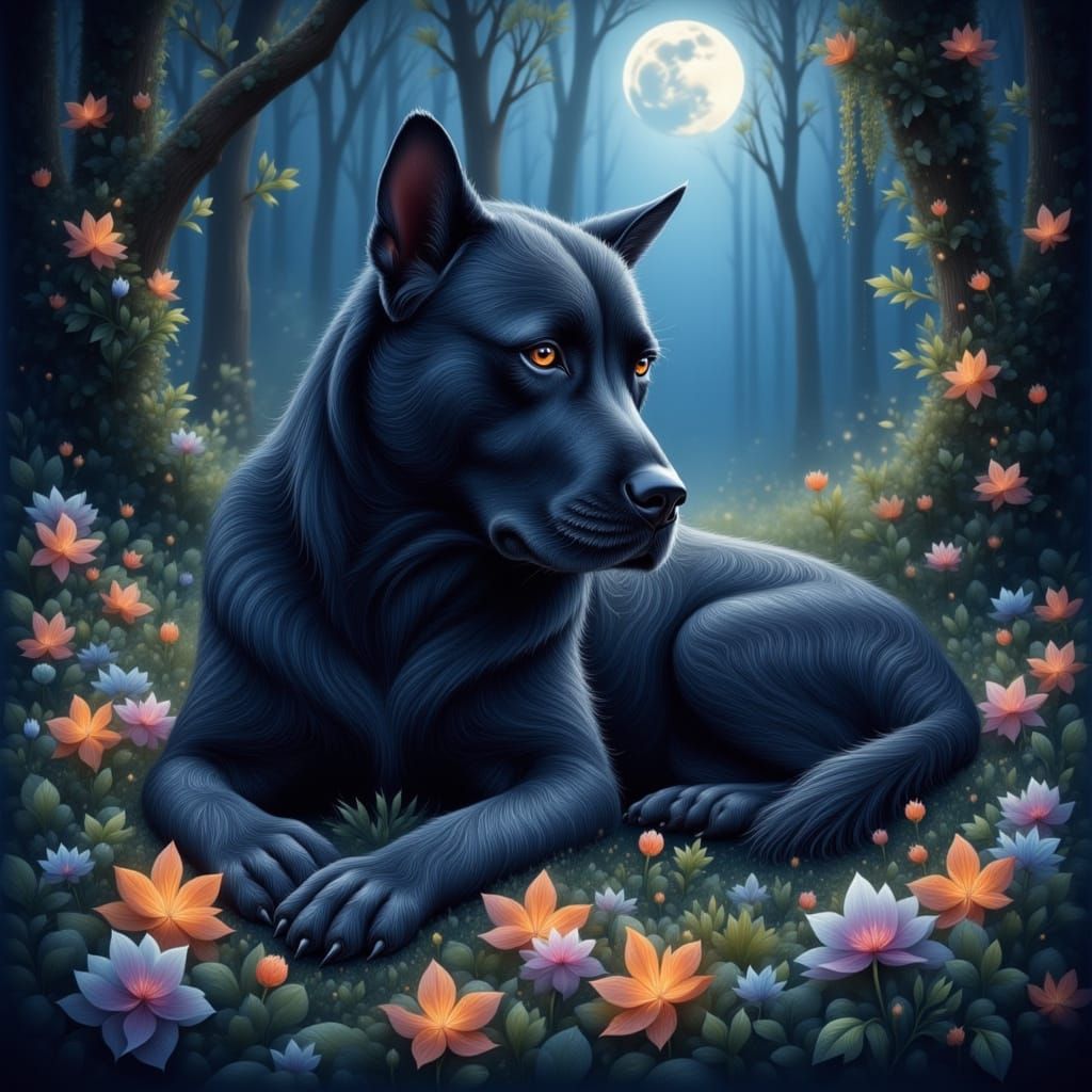 Majestic Cane Corso in Enchanted Forest