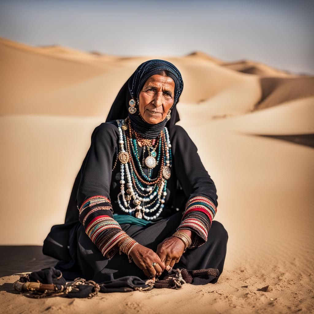 Bedouin Woman Portrait with Traditional Dress