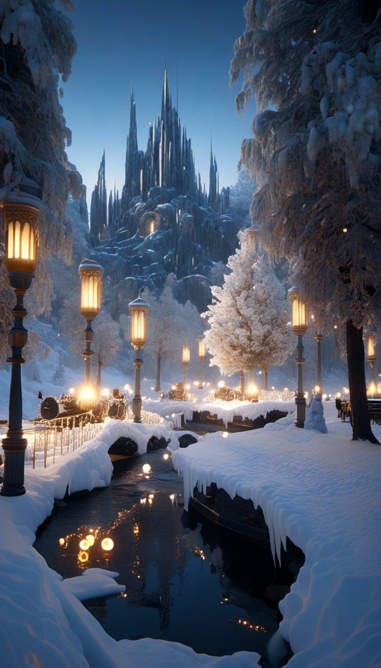 Frostpunk Christmas Park in Winter Wonderland