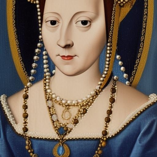 Anne Boleyn Portrait in 15th Century Tudor Style