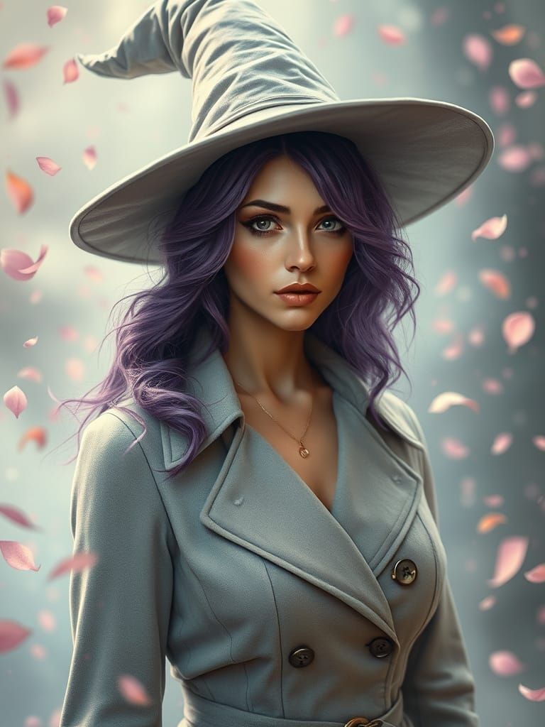 Dreamy Female Wizard in Ethereal Realm