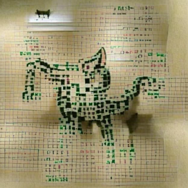 Matrix Code Cat: Digital Feline Portrait