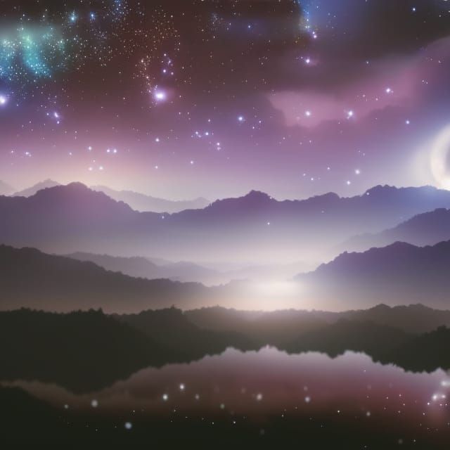 Stars in Night Sky: Digital Matte Painting