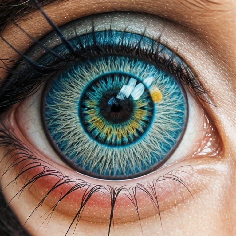 Ladybird Eyes Close-Up in Vibrant, Expressive Post-Impressio...