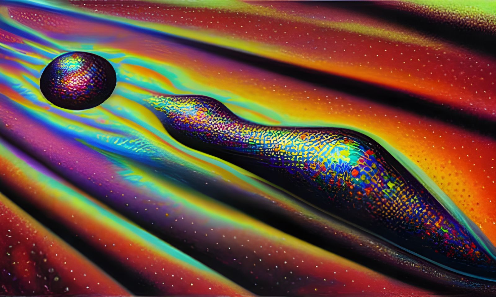 Surreal Rippling Time and Space in Pointillism