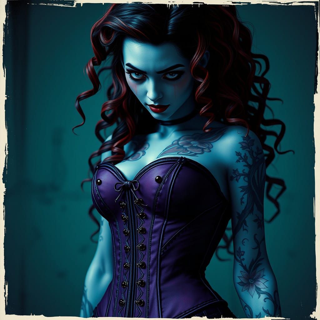 Dark Fantasy Villainess in 8-bit Pixel Art Style