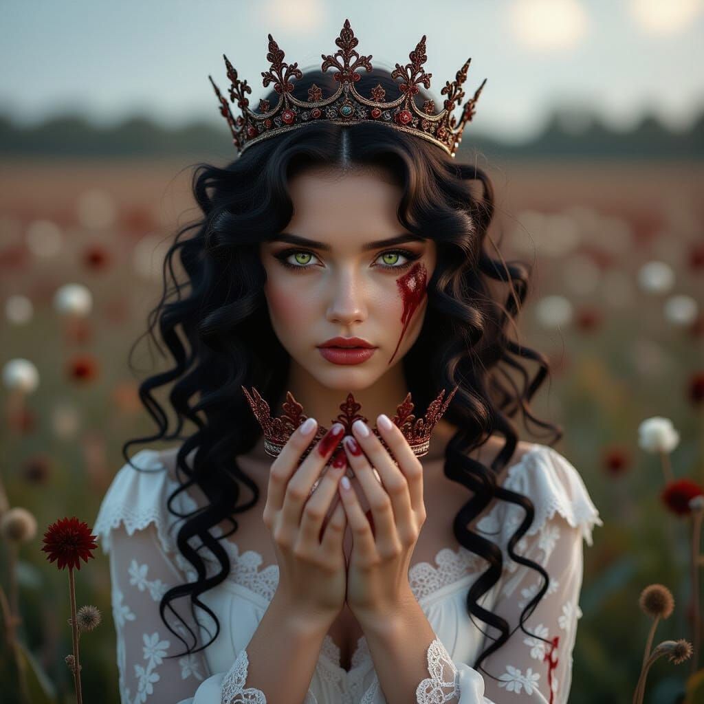 Despairing Queen in Dark Fantasy Art