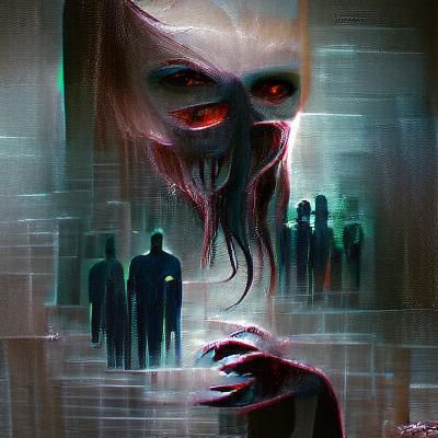 Sinister Among Us Characters in Dark Fantasy Style