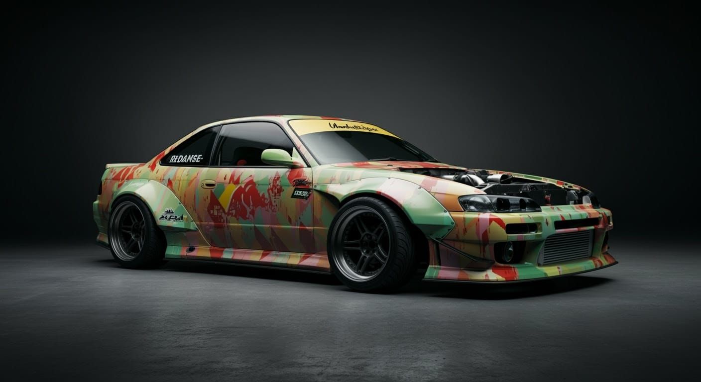 Sleek Drift Car Blends Classic Paint Wrap with Rugged Featur...