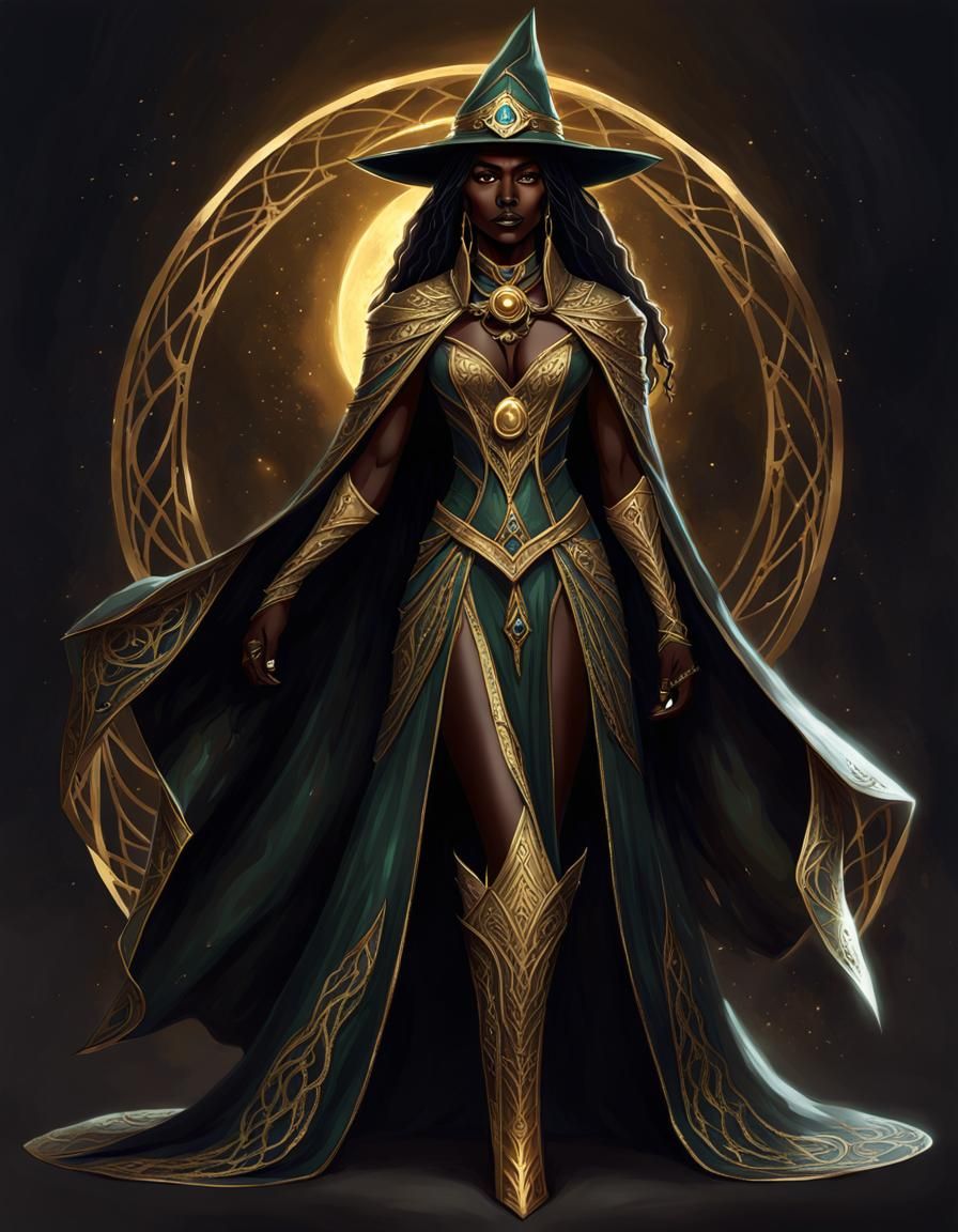 Dark Elf Ranger in Art Deco Gothic Style