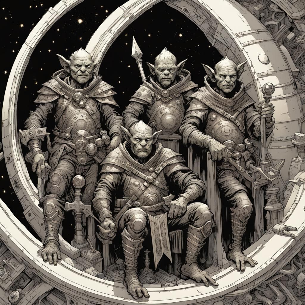 Medieval Goblins in Spaceship, Comic Book Art