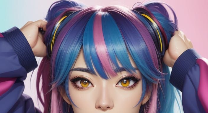Vibrant Anime Portrait in Bold, Confident Style