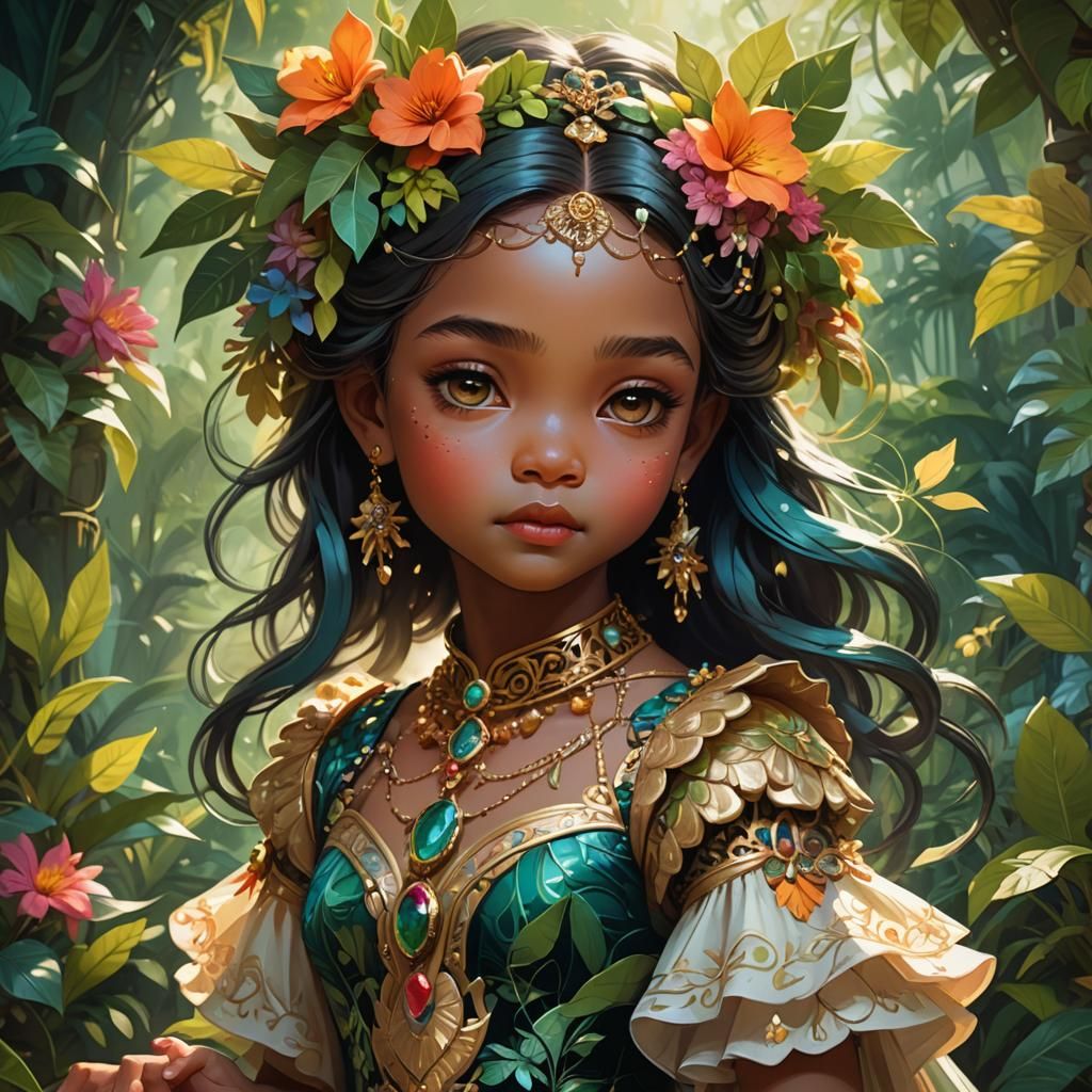 Mystical Child in Lush Fantasy Art