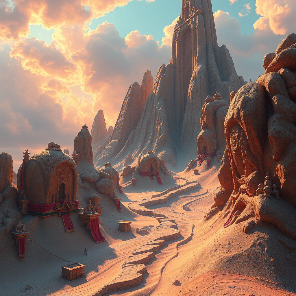 Fantastical Sand Masterpiece in Detailed Matte Style