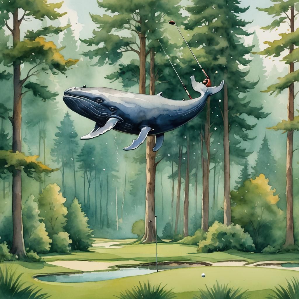 Whale Swings Golf Club in Watercolor Fantasy